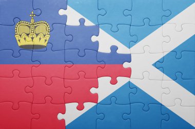liechtenstein ve İskoçya ulusal bayrak ile bulmaca