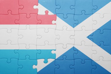 Lüksemburg ve İskoçya ulusal bayrak ile bulmaca
