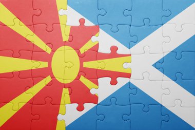 Makedonya ve İskoçya ulusal bayrak ile bulmaca