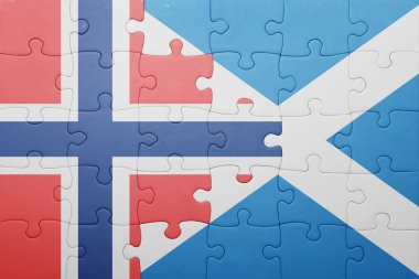 Norveç ve İskoçya ulusal bayrak ile bulmaca