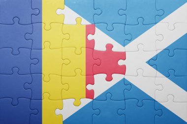 Romanya ve İskoçya ulusal bayrak ile bulmaca