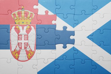 Sırbistan ve İskoçya ulusal bayrak ile bulmaca
