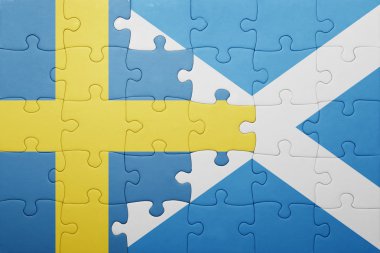 İsveç ve İskoçya ulusal bayrak ile bulmaca