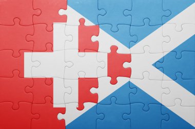 İsviçre ve İskoçya ulusal bayrak ile bulmaca