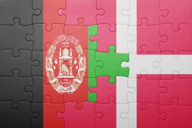 Afganistan ve Danimarka ulusal bayrak ile bulmaca