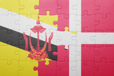 brunei ve Danimarka ulusal bayrak ile bulmaca