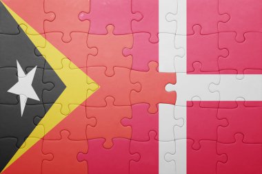 Doğu timor ve Danimarka ulusal bayrak ile bulmaca
