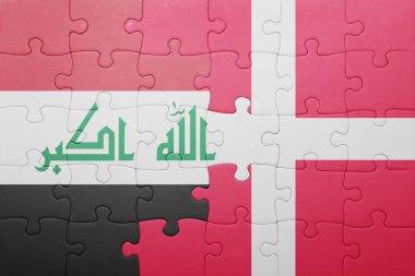 Irak ve Danimarka ulusal bayrak ile bulmaca