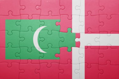 Maldivler ve Danimarka ulusal bayrak ile bulmaca