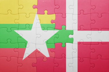 myanmar ve Danimarka ulusal bayrak ile bulmaca