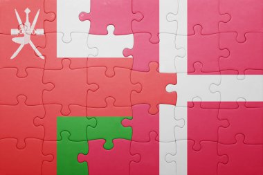 Umman ve Danimarka ulusal bayrak ile bulmaca