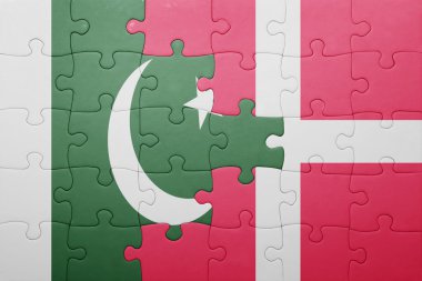 pakistan ve Danimarka ulusal bayrak ile bulmaca