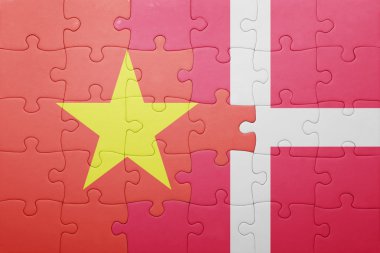 vietnam ve Danimarka ulusal bayrak ile bulmaca