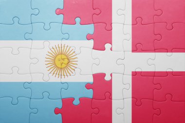 Arjantin ve Danimarka ulusal bayrak ile bulmaca