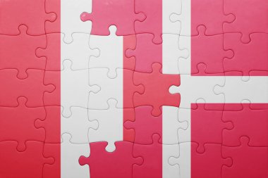 peru ve Danimarka ulusal bayrak ile bulmaca