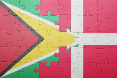 guyana ve Danimarka ulusal bayrak ile bulmaca
