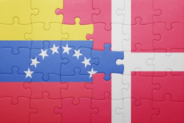 venezuela ve Danimarka ulusal bayrak ile bulmaca