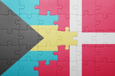 Bahamalar ve Danimarka ulusal bayrak ile bulmaca