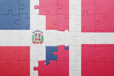 Dominik Cumhuriyeti ve Danimarka ulusal bayrak ile bulmaca