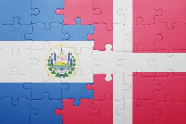 el salvador ve Danimarka ulusal bayrak ile bulmaca