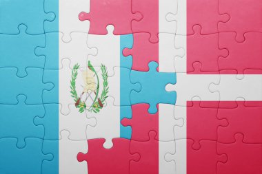 guatemala ve Danimarka ulusal bayrak ile bulmaca