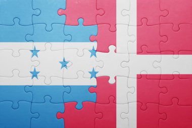 honduras ve Danimarka ulusal bayrak ile bulmaca