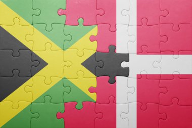 Jamaika ve Danimarka ulusal bayrak ile bulmaca