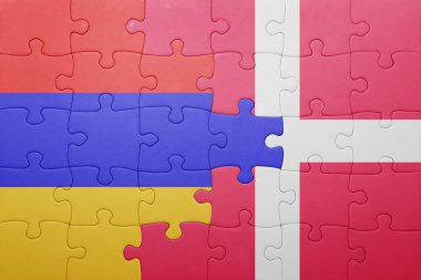 Ermenistan ve Danimarka ulusal bayrak ile bulmaca