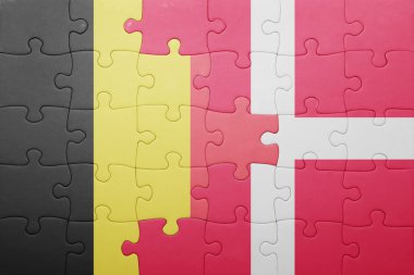 Belçika ve Danimarka ulusal bayrak ile bulmaca