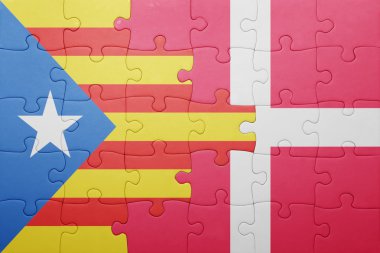 Katalonya ve Danimarka ulusal bayrak ile bulmaca