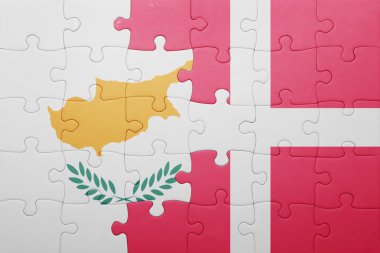Kıbrıs ve Danimarka ulusal bayrak ile bulmaca