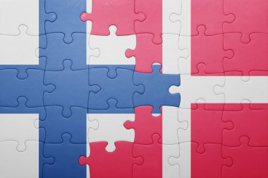 Finlandiya ve Danimarka ulusal bayrak ile bulmaca
