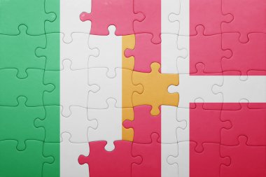 İrlanda ve Danimarka ulusal bayrak ile bulmaca