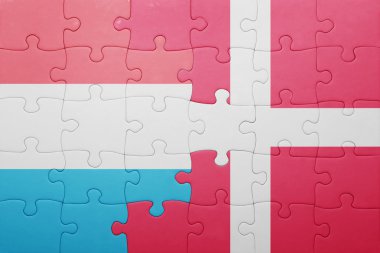 Lüksemburg ve Danimarka ulusal bayrak ile bulmaca