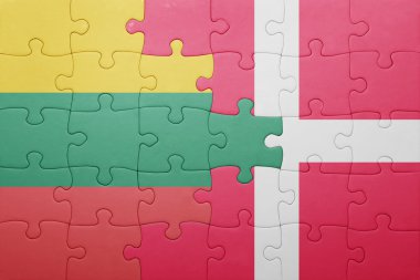 Litvanya ve Danimarka ulusal bayrak ile bulmaca