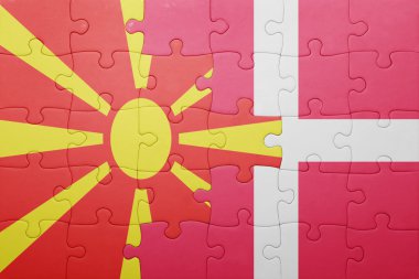 Makedonya ve Danimarka ulusal bayrak ile bulmaca