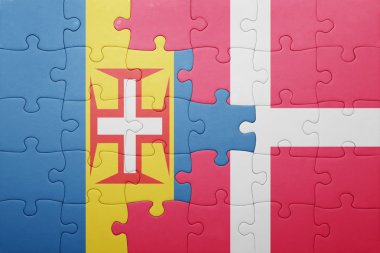 madeira ve Danimarka ulusal bayrak ile bulmaca