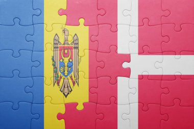 moldova ve Danimarka ulusal bayrak ile bulmaca