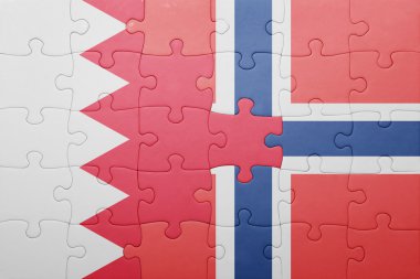 Norveç ve Bahreyn ulusal bayrak ile bulmaca