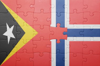 Bulmaca Norveç bayrağı ile ve Doğu timor