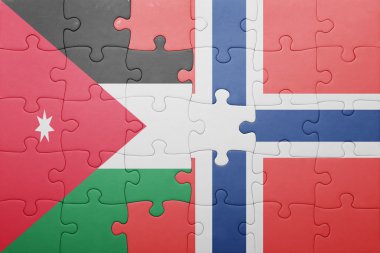 Norveç ve Ürdün ulusal bayrak ile bulmaca