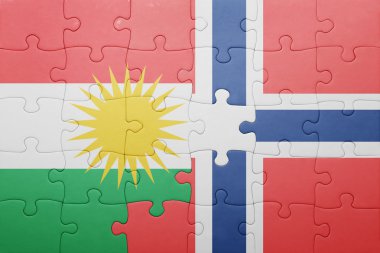 Norveç ve Kürdistan ulusal bayrak ile bulmaca