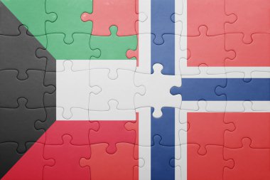 Norveç ve Kuveyt ulusal bayrak ile bulmaca