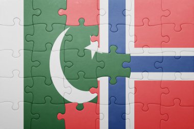 Norveç ve pakistan ulusal bayrak ile bulmaca