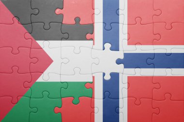 Norveç ve Filistin Ulusal bayrak ile bulmaca