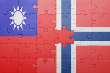 Norveç ve Tayvan ulusal bayrak ile bulmaca