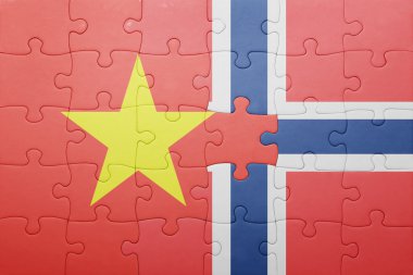 Norveç ve vietnam ulusal bayrak ile bulmaca