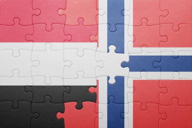 Norveç ve yemen ulusal bayrak ile bulmaca