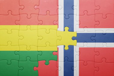 Norveç ve Bolivya Ulusal bayrak ile bulmaca