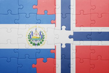 Norveç ve el salvador ulusal bayrak ile bulmaca